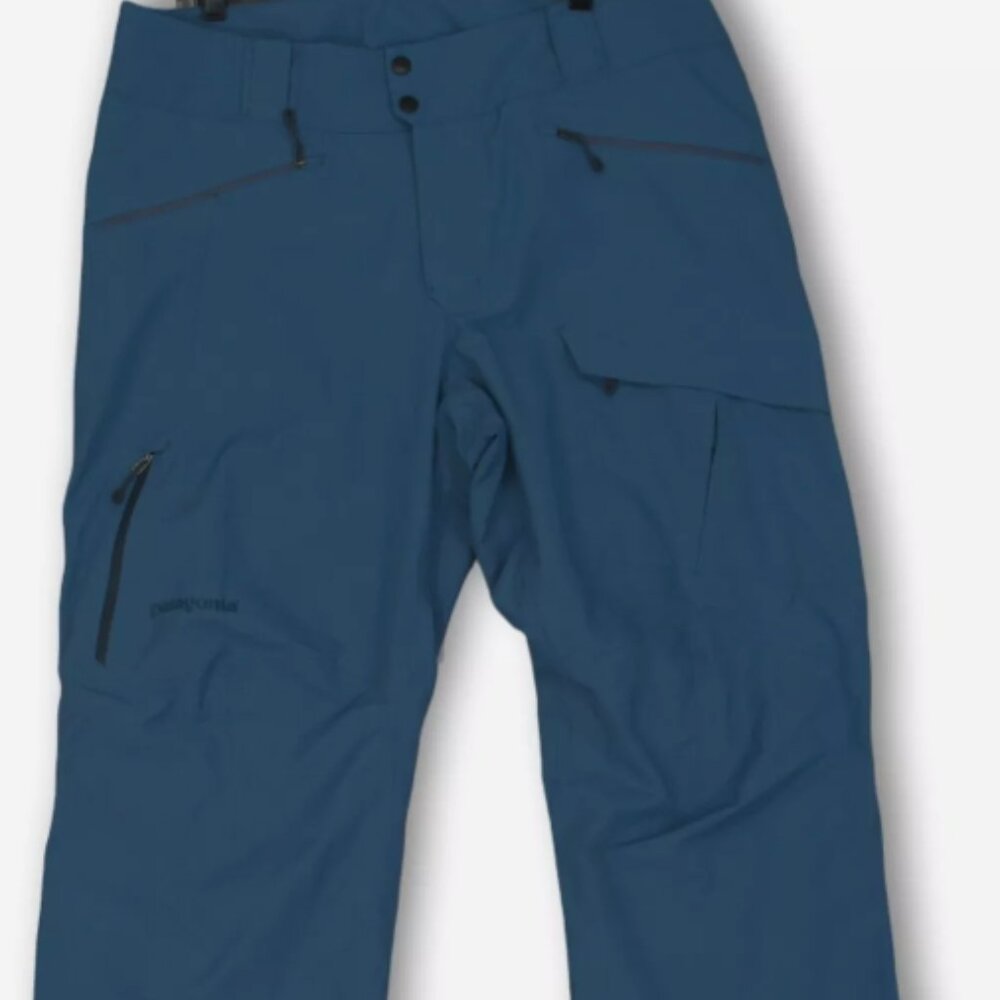Patagonia Blue Flat Front Zip Pockets Straight Leg Snow Mens Pants Size Large